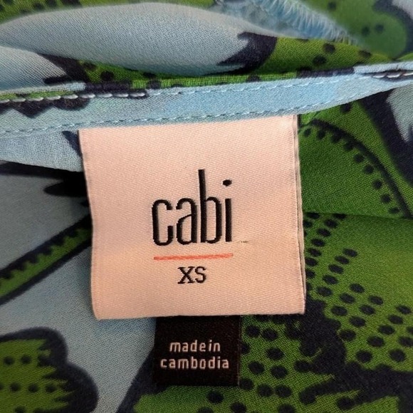 Cabi 5815 Derby Dress Green Floral Wrap Dress - Size XS - Picture 7 of 9